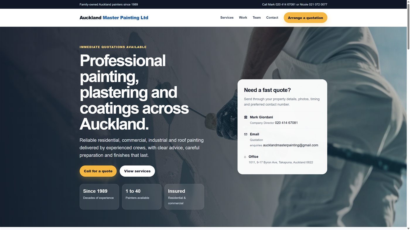 Auckland Master Painting website